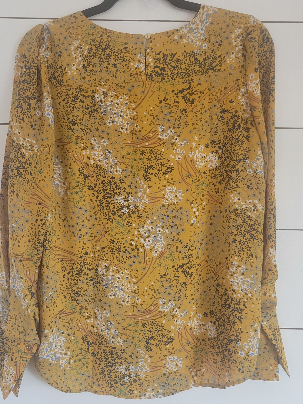 Loft XS Mustard Floral Women's Top